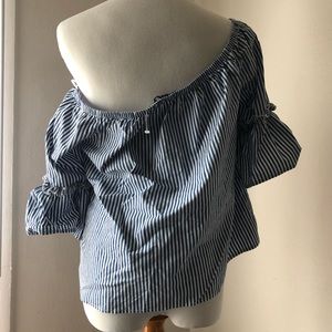 Women’s Large Striped Off Shoulder Top by Ambiance